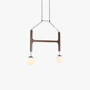 Terra Chandelier Geometric Wood - Lamp Copper