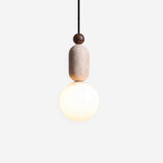 Gavon Glass & Travertine Pendant Lamp - Lamp Copper