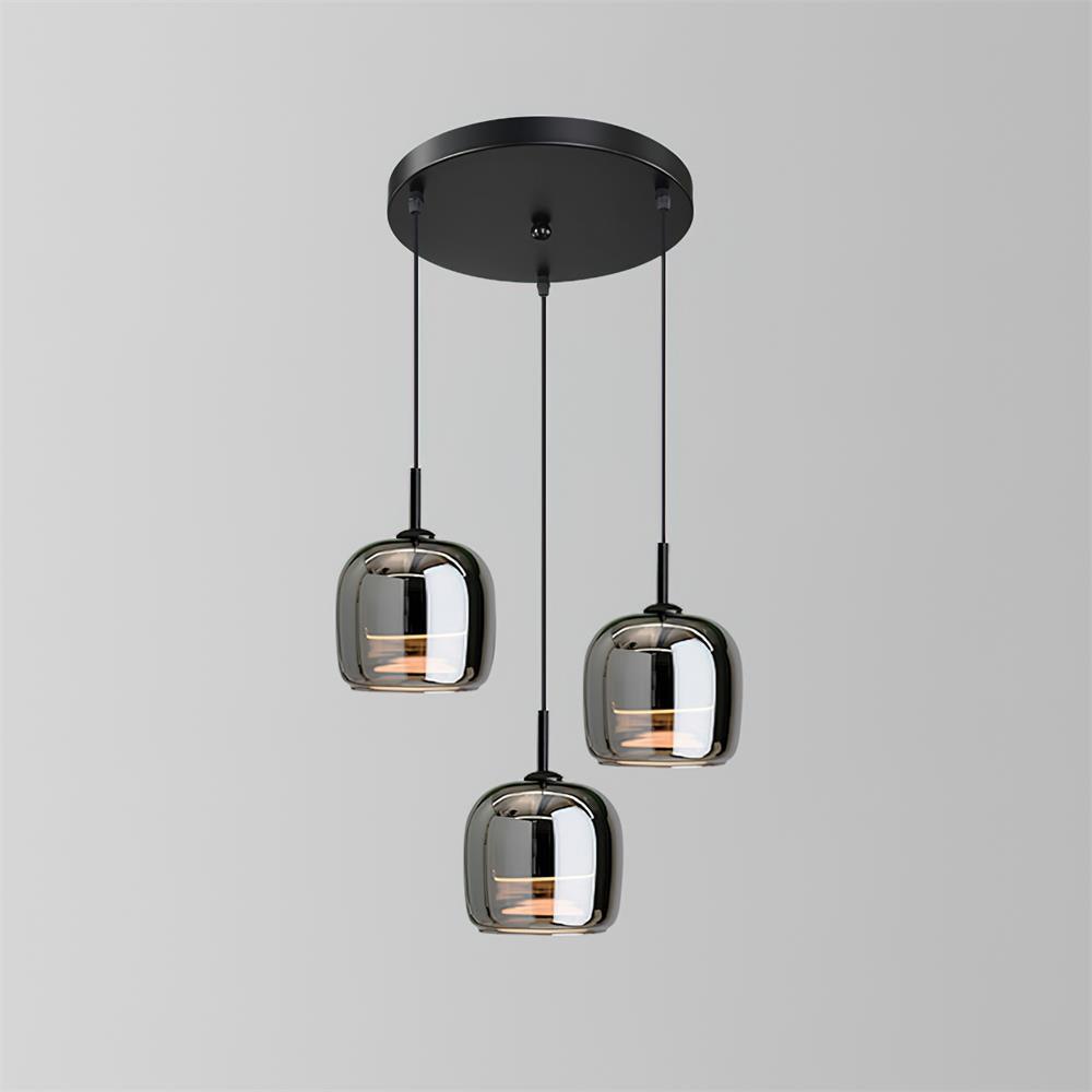 June Minimalist Pendant Light Glass Smoke Gray - Lamp Copper