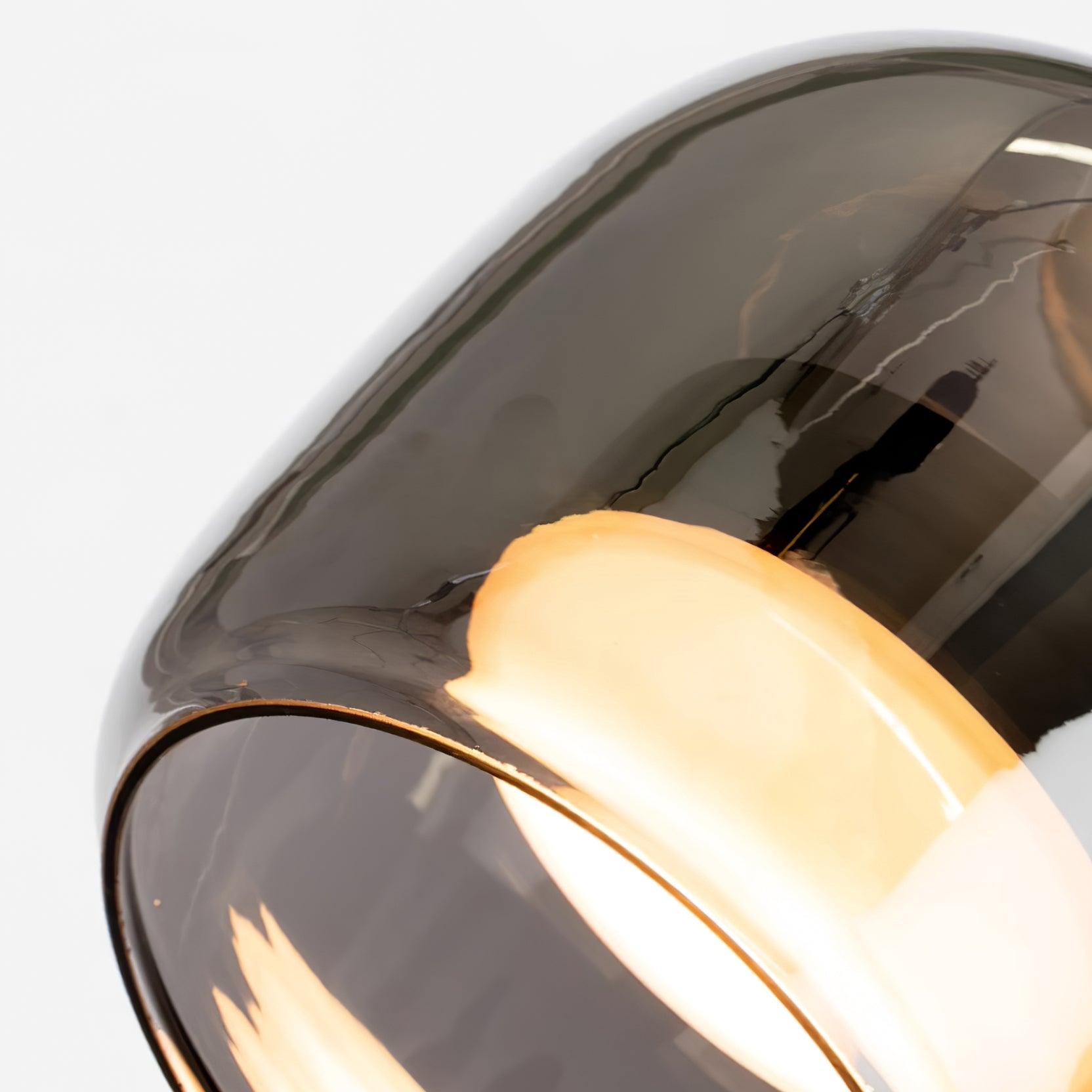 June Minimalist Pendant Light Glass Smoke Gray - Lamp Copper