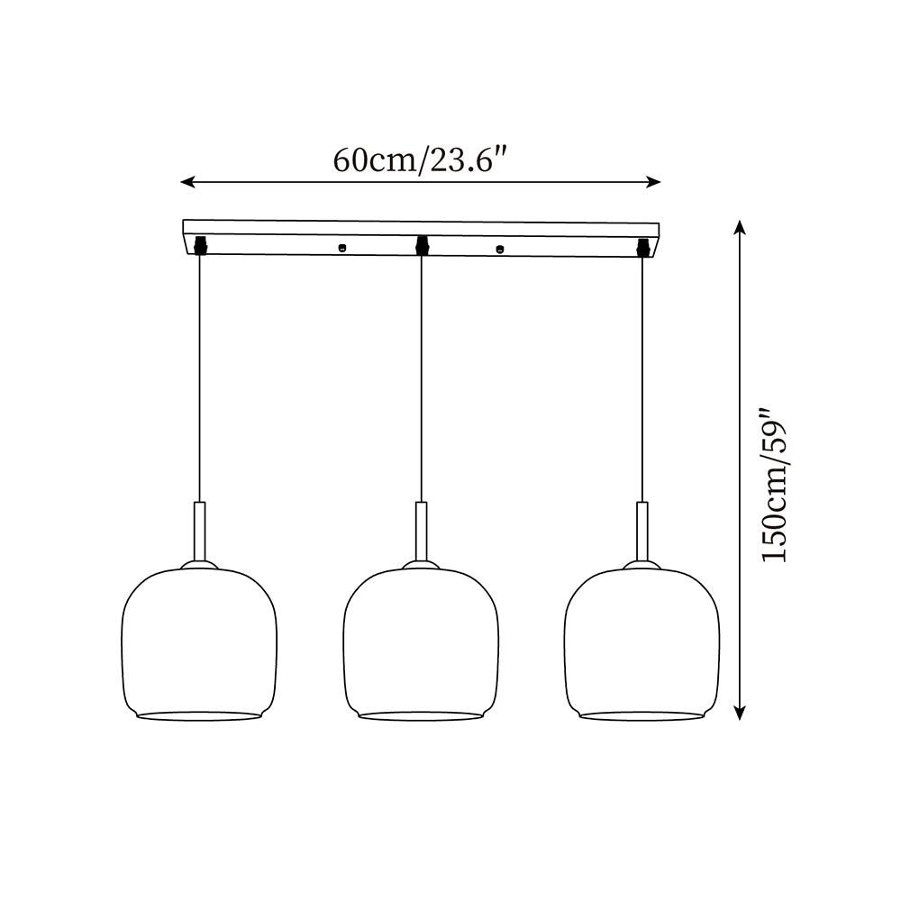 June Minimalist Pendant Light Glass Smoke Gray - Lamp Copper