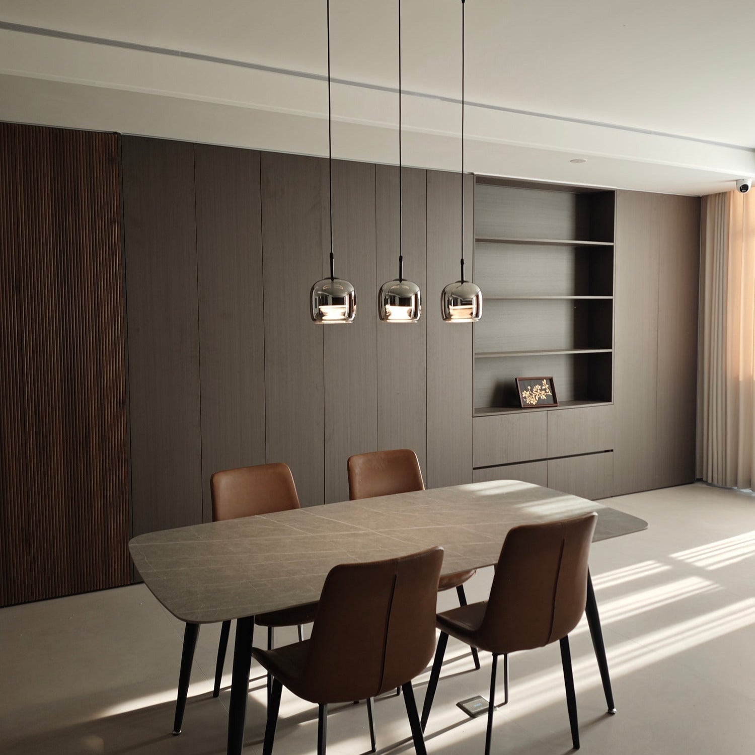 June Minimalist Pendant Light Glass Smoke Gray - Lamp Copper