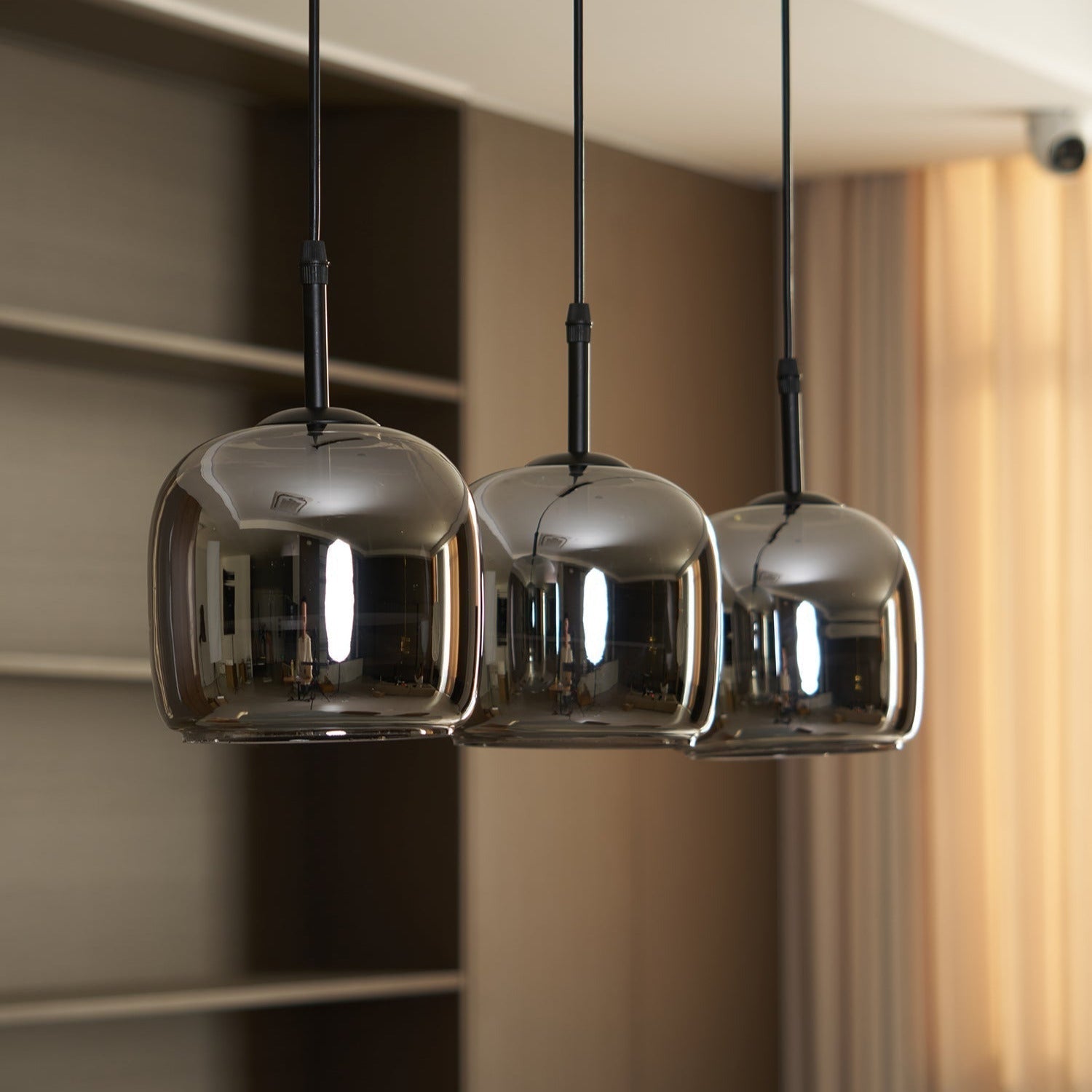 June Minimalist Pendant Light Glass Smoke Gray - Lamp Copper
