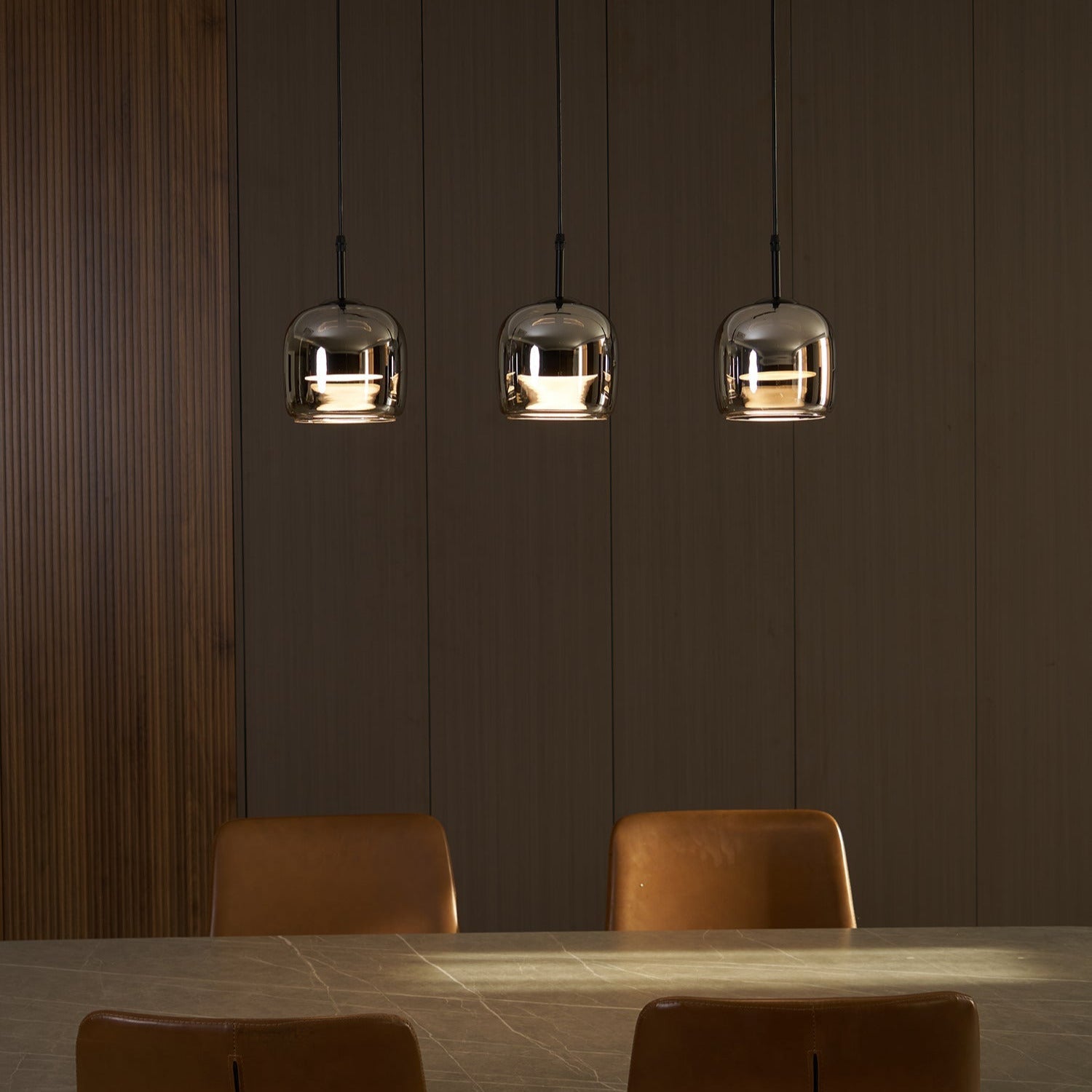June Minimalist Pendant Light Glass Smoke Gray - Lamp Copper