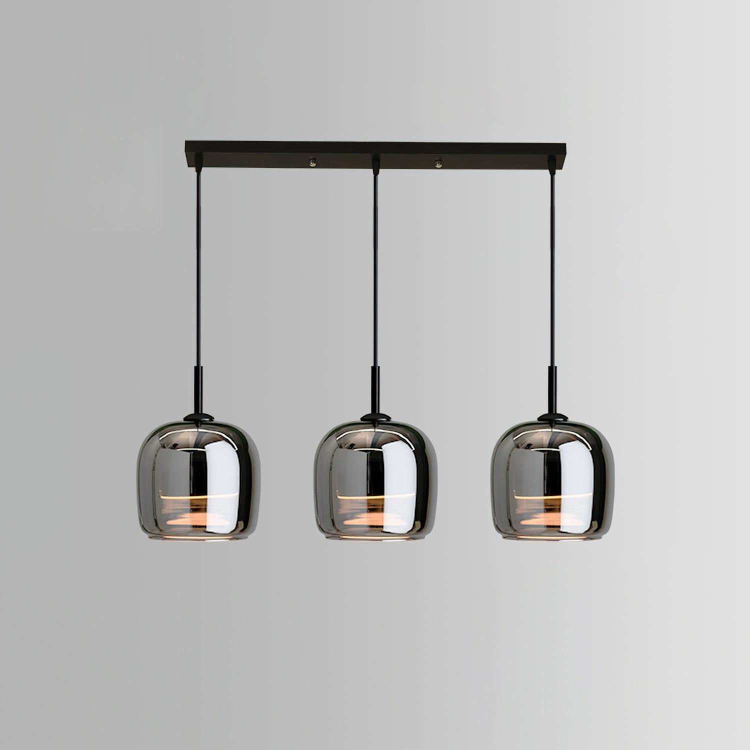 June Minimalist Pendant Light Glass Smoke Gray - Lamp Copper