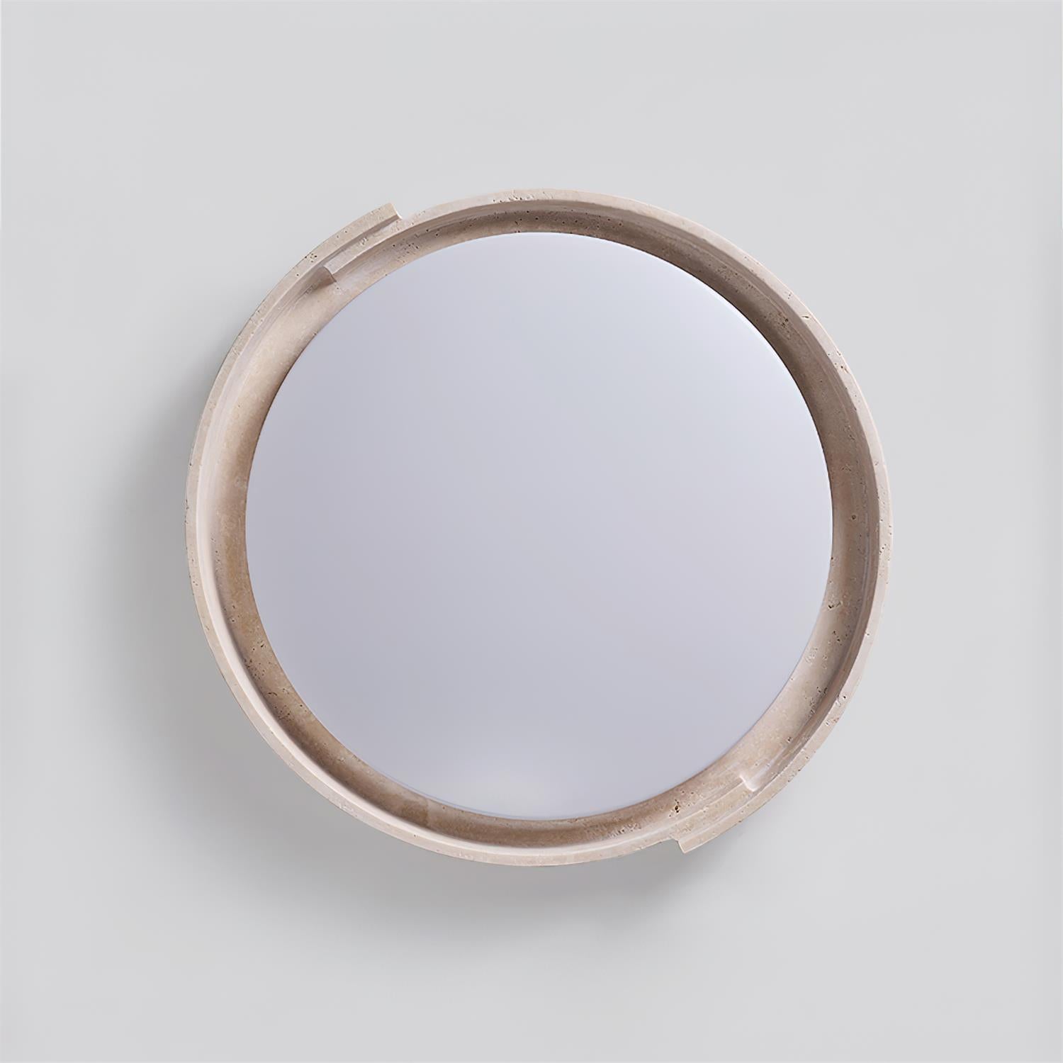 Juvio Minimalist Round Travertine Ceiling Light - Lamp Copper