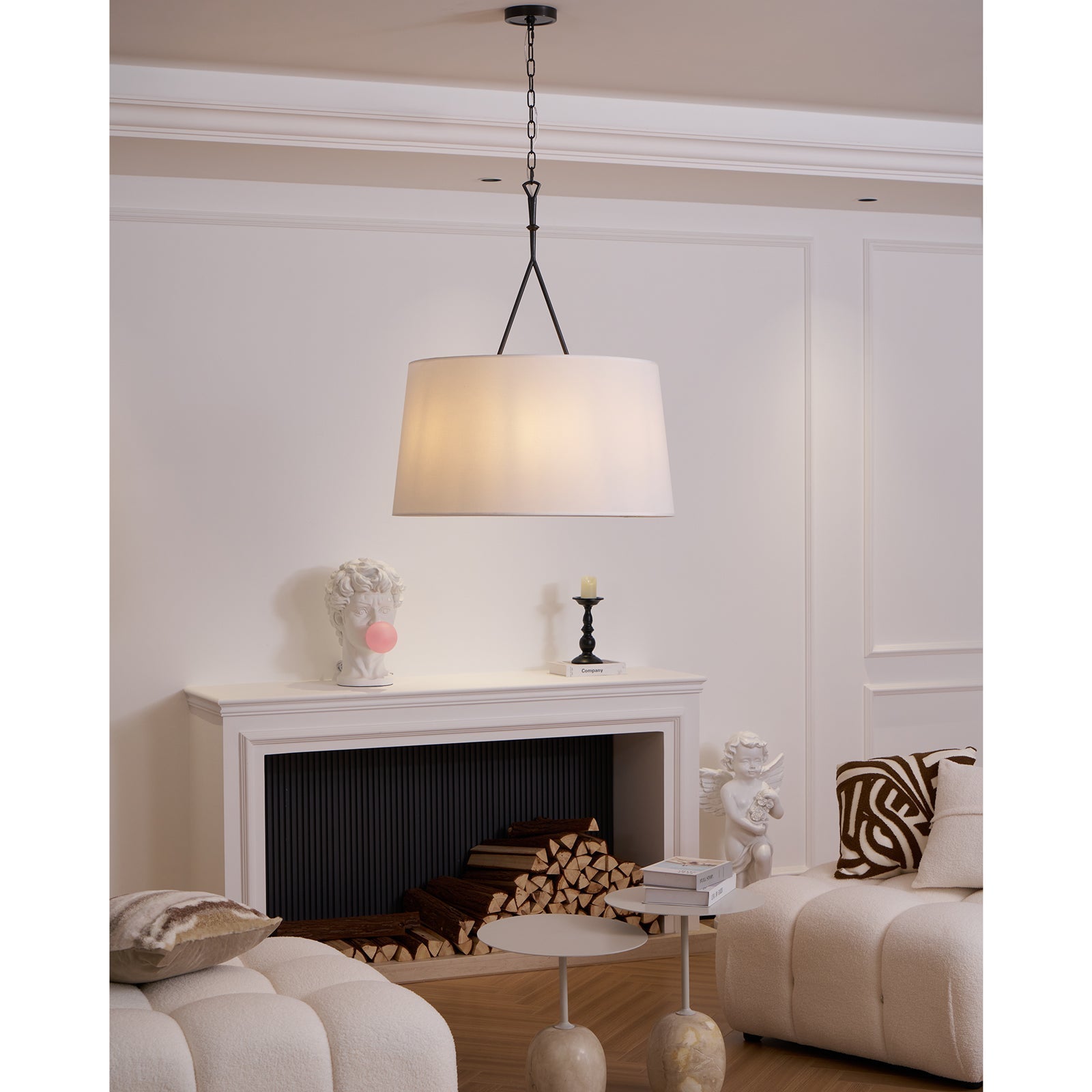 Wink Modern Minimalist Brass Fabric Pendant Lamp - Lamp Copper