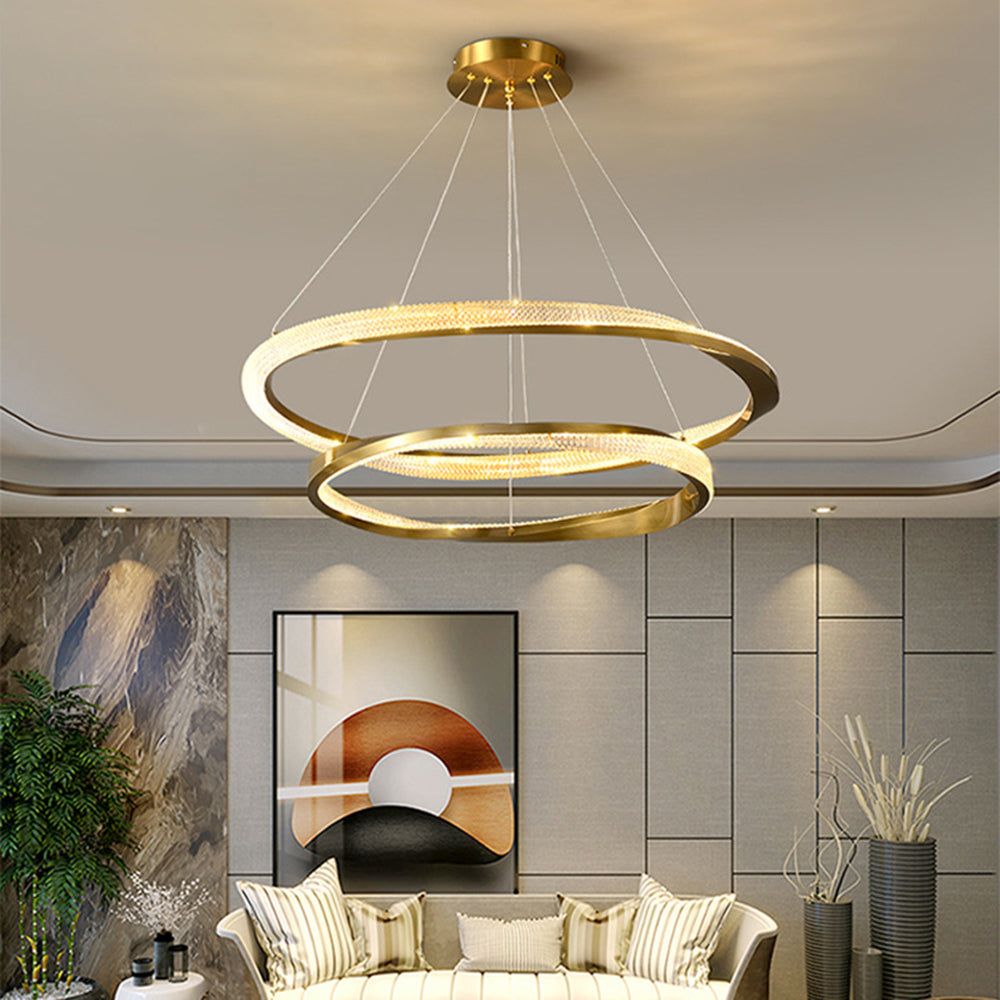Arisha Minimalist Ring Spiral Shape Pendant Light,Gold - Lamp Copper