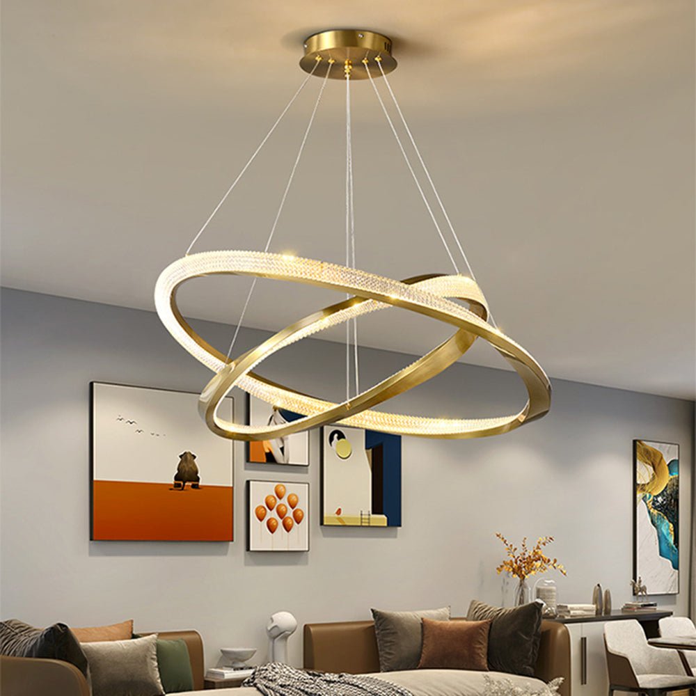 Arisha Minimalist Ring Spiral Shape Pendant Light,Gold - Lamp Copper