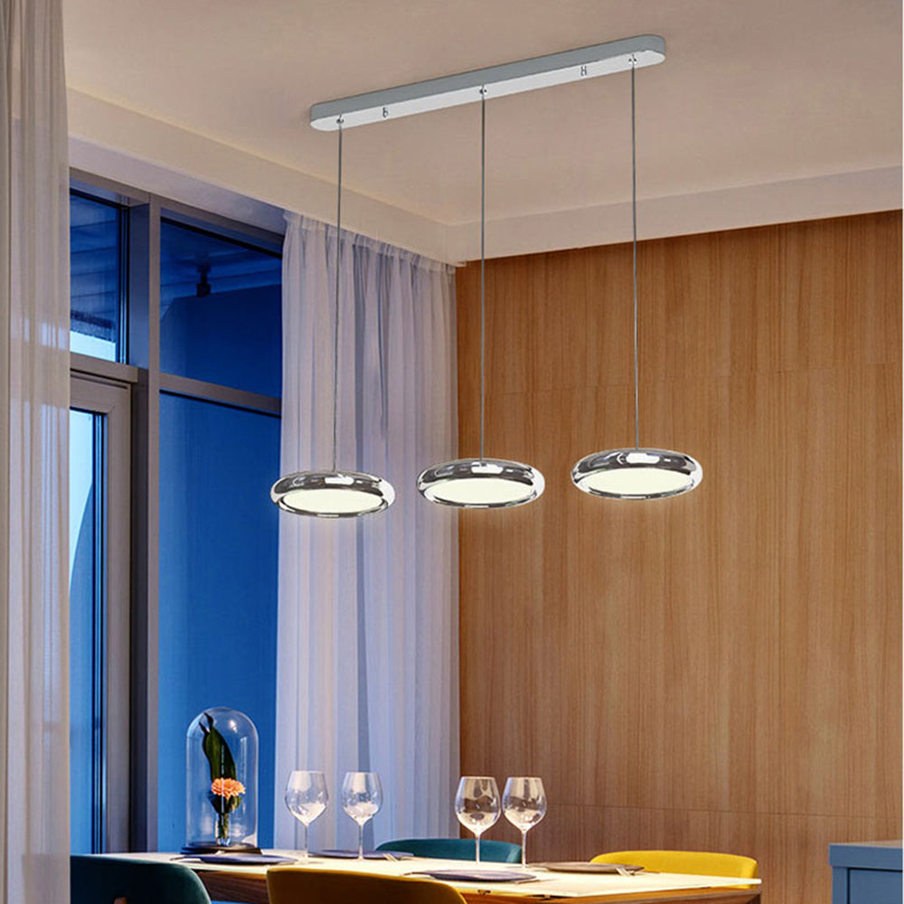 Arisha Minimalist Circular Metal Pendant Light,Silver/Gold/Rose Gold - Lamp Copper