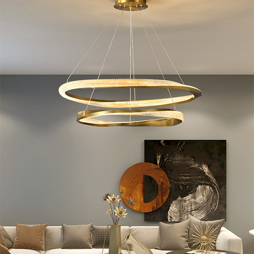 Arisha Minimalist Ring Spiral Shape Pendant Light,Gold - Lamp Copper