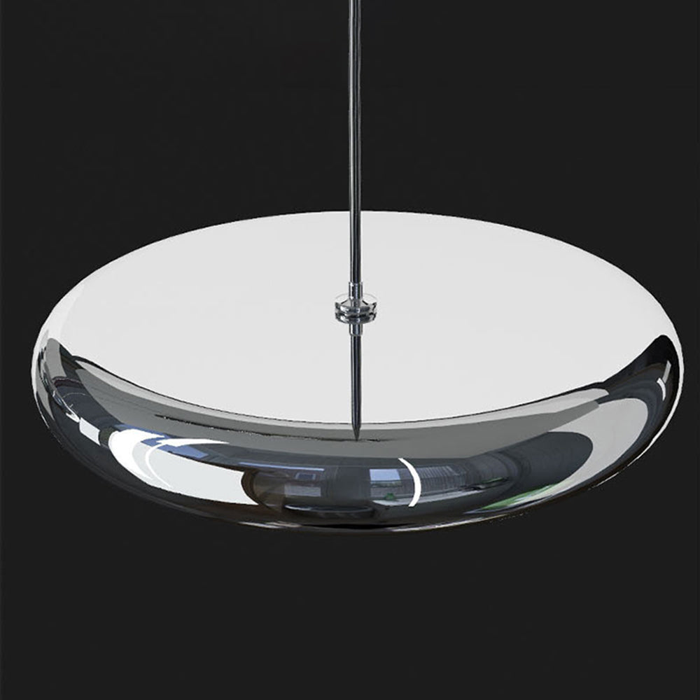 Arisha Minimalist Circular Metal Pendant Light,Silver/Gold/Rose Gold - Lamp Copper