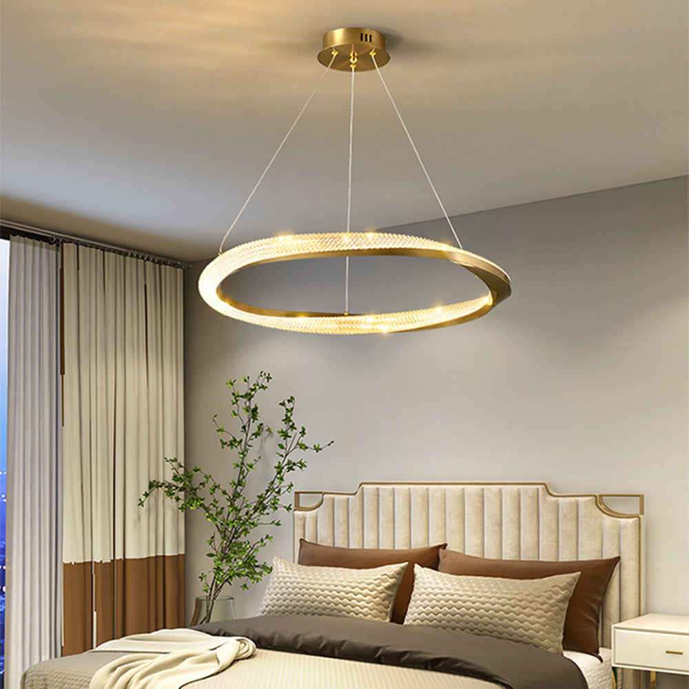 Arisha Minimalist Ring Spiral Shape Pendant Light,Gold - Lamp Copper
