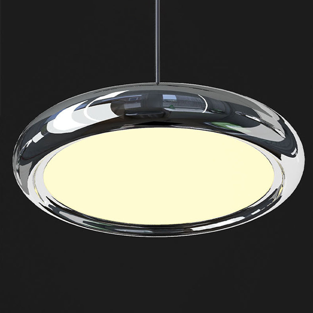 Arisha Minimalist Circular Metal Pendant Light,Silver/Gold/Rose Gold - Lamp Copper