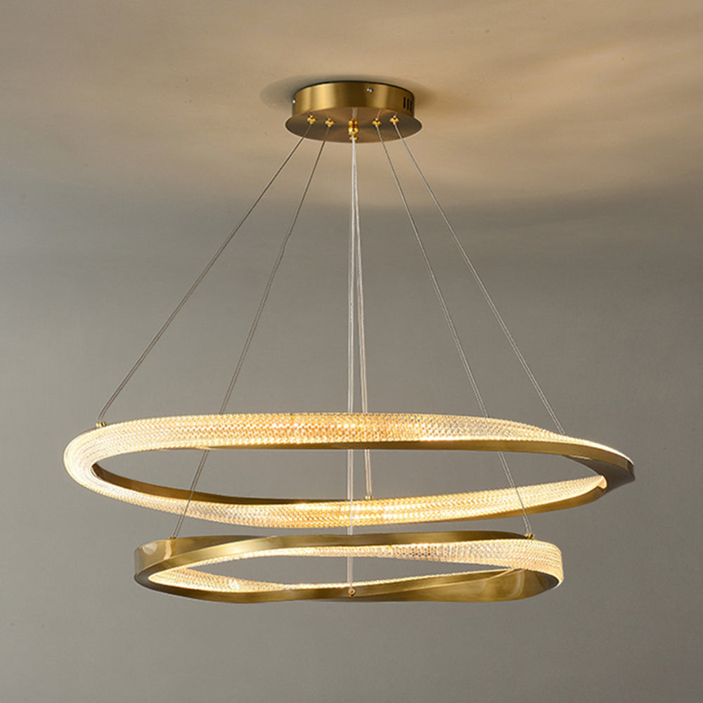 Arisha Minimalist Ring Spiral Shape Pendant Light,Gold - Lamp Copper