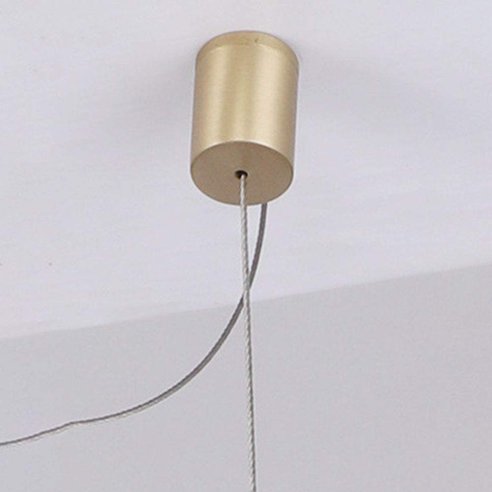 Arisha LED Linear Minimalist Wave Golden Leaf Shaped Pendant Light - Lamp Copper