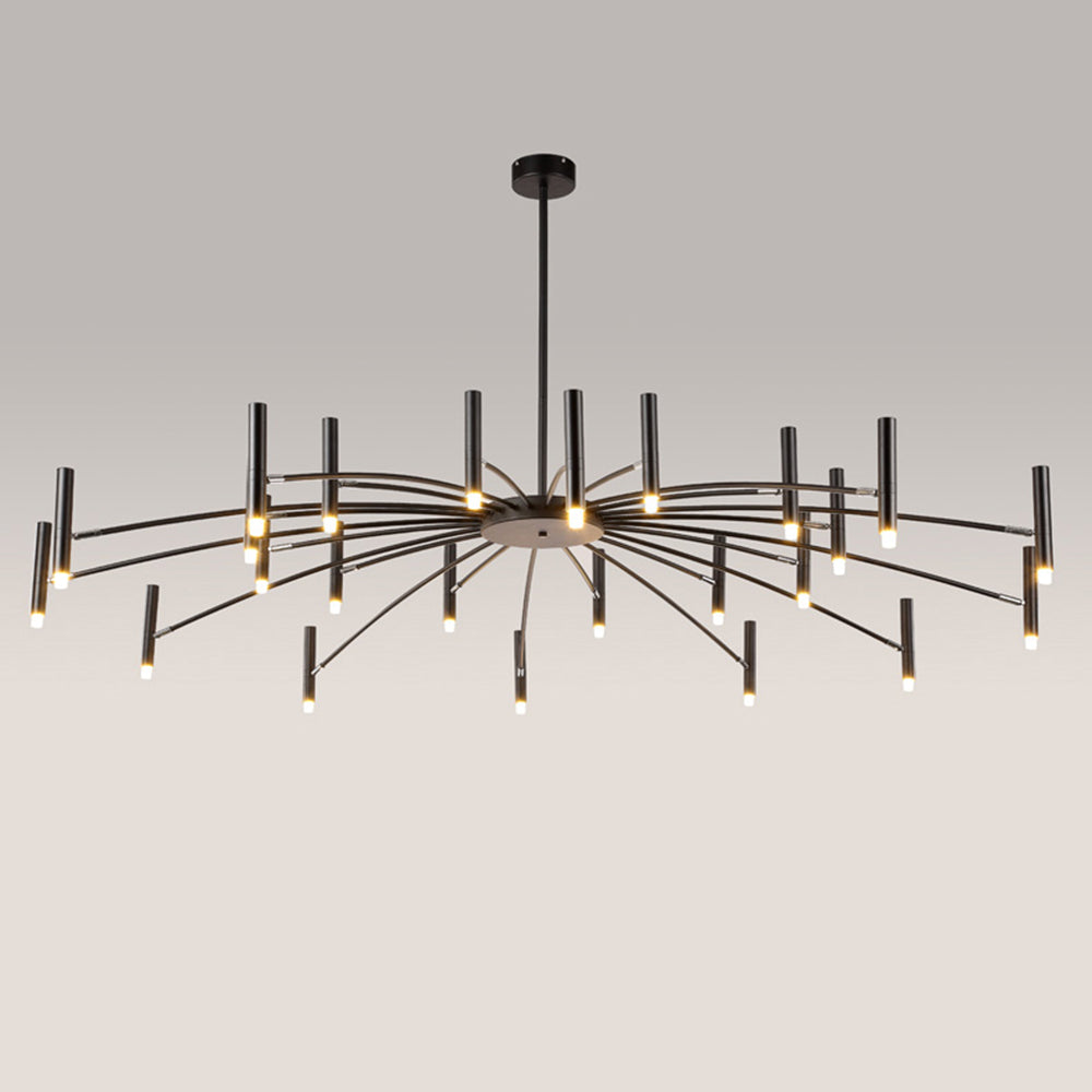Arisha Modern Blown Linear Metal Multi-heads Chandelier - Lamp Copper