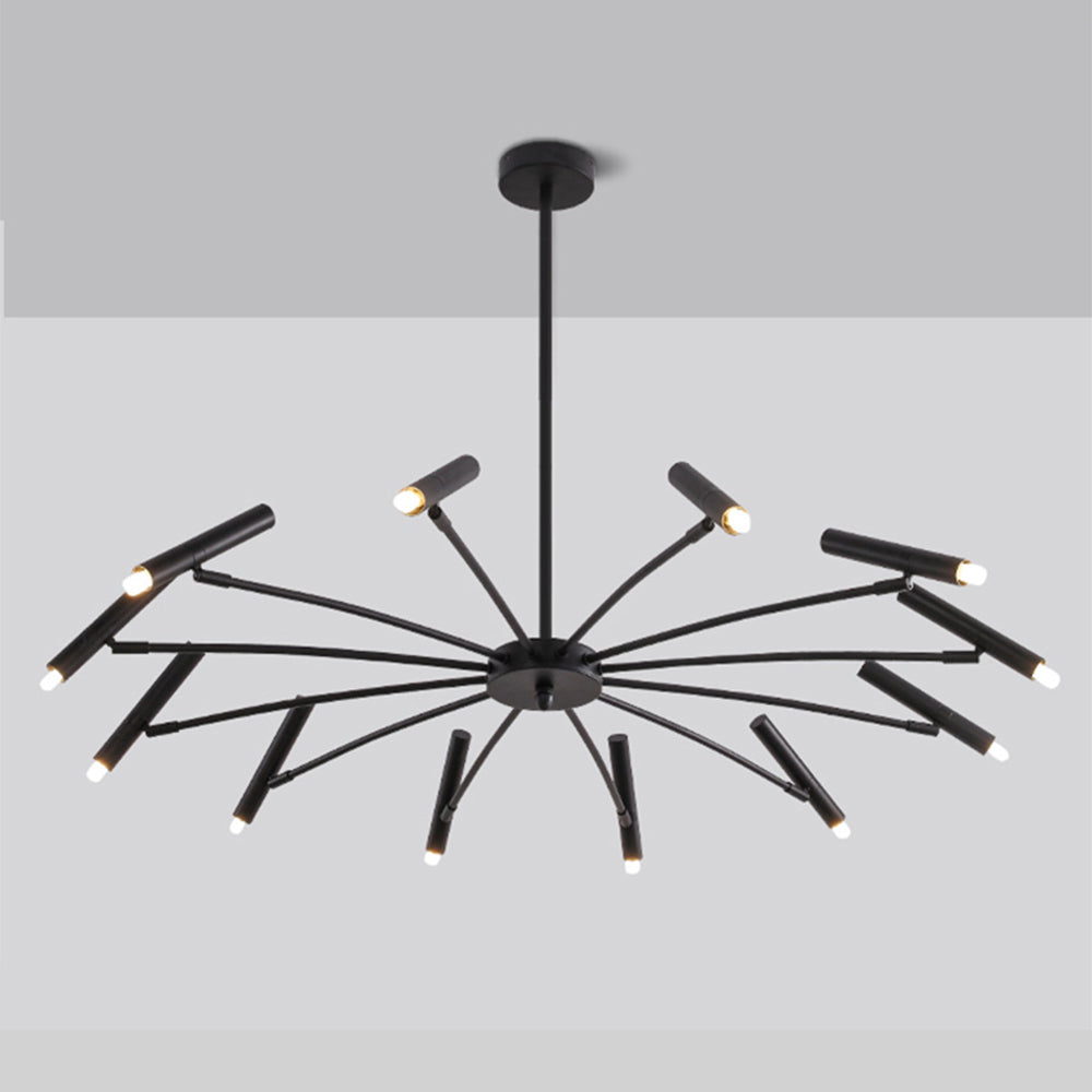 Arisha Modern Blown Linear Metal Multi-heads Chandelier - Lamp Copper