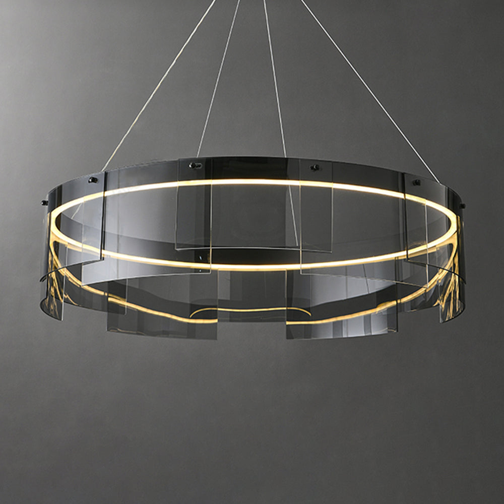 Arisha Modern Ring Metal Pendant Light, Black - Lamp Copper