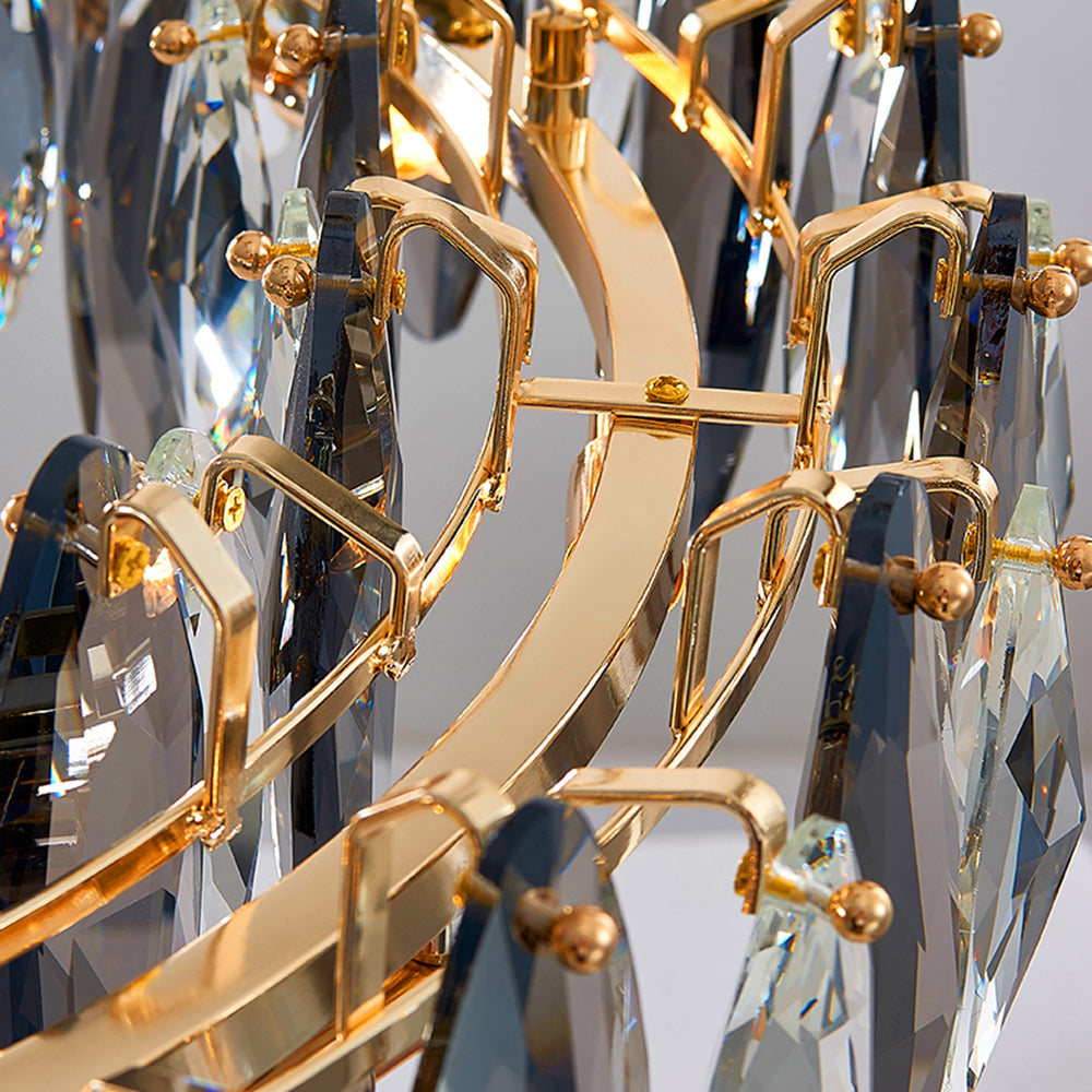 Kristy Modern Annular Metal Crystal Pendant Light,Gold - Lamp Copper