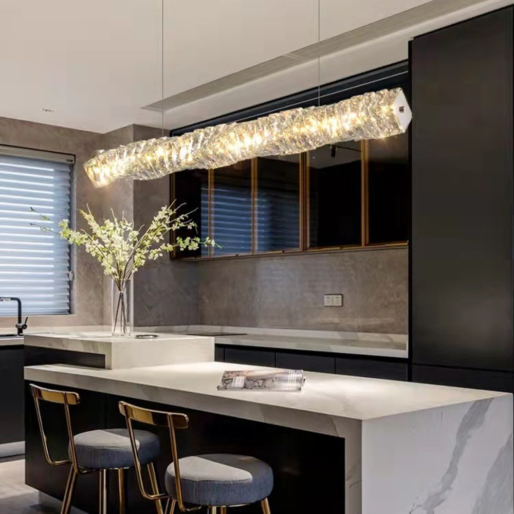 Kristy Crystal Sliver and Gold Pendant Light, Stainless Steel - Lamp Copper