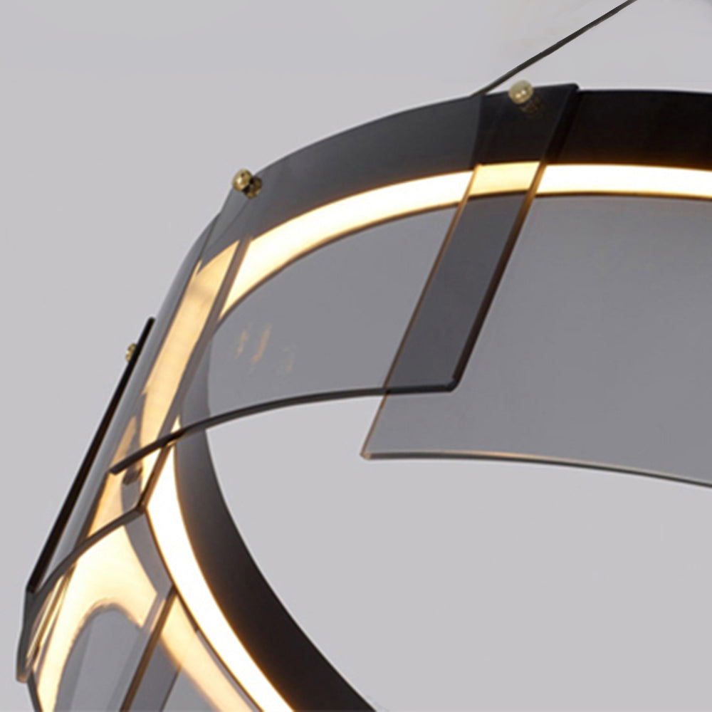 Arisha Modern Ring Metal Pendant Light, Black - Lamp Copper