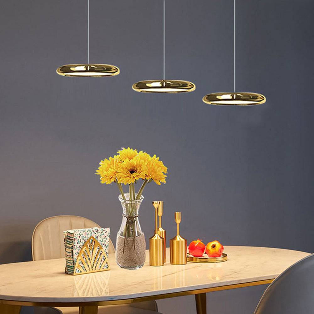 Arisha Minimalist Circular Metal Pendant Light,Silver/Gold/Rose Gold - Lamp Copper