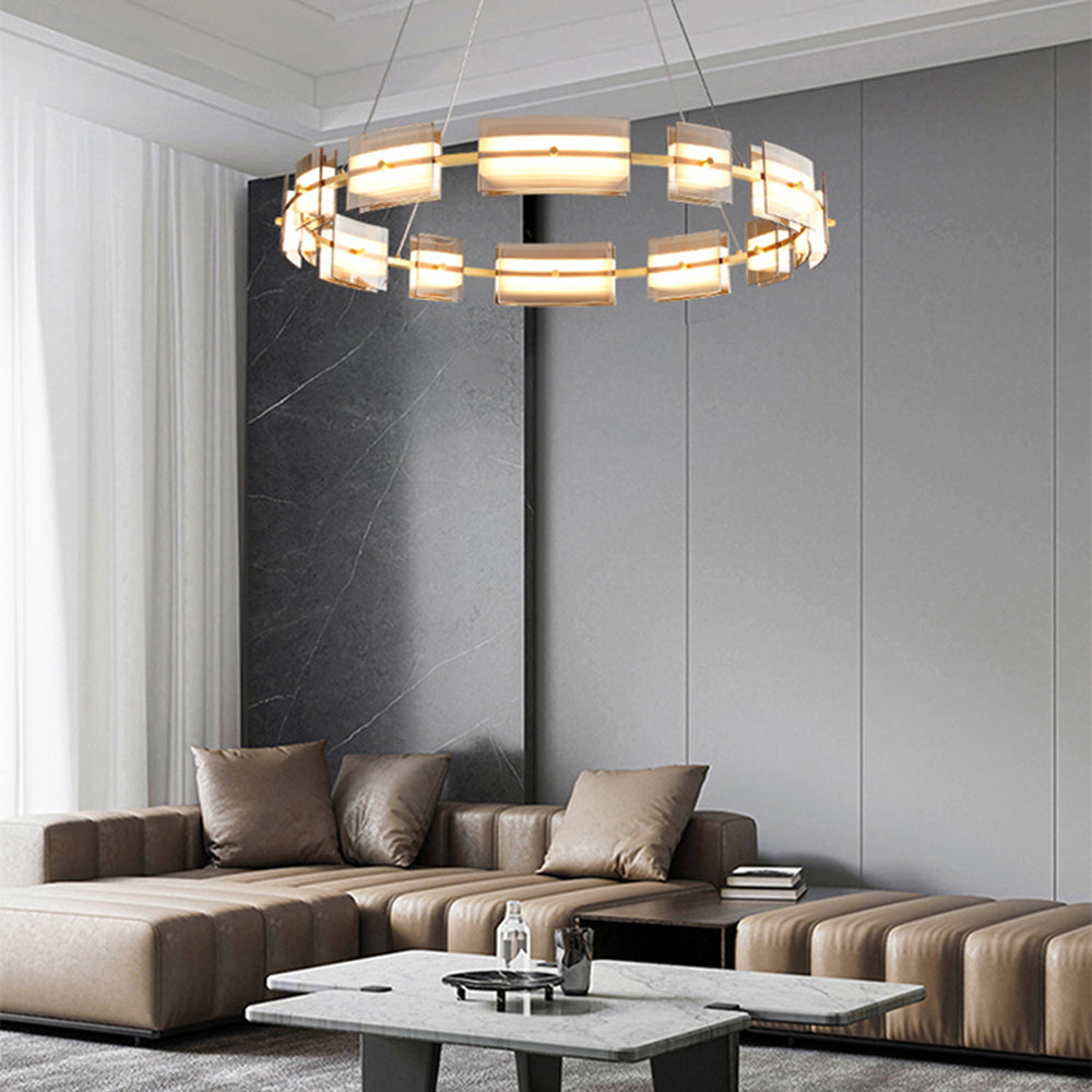Arisha Minimalist Ring Metal Pendant Light,Black/Gold - Lamp Copper