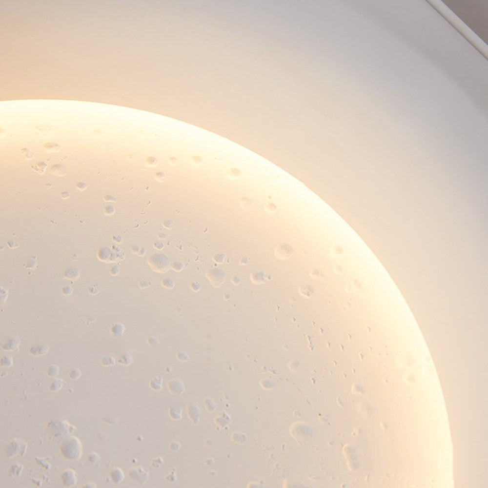 Aria Decorative Moon Metal/Gypsum Wall Lamp, White - Lamp Copper