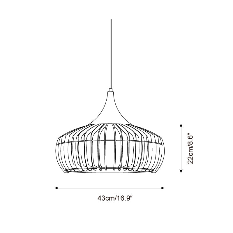 Zivora Natural Bamboo Rattan Pendant Light - Lamp Copper