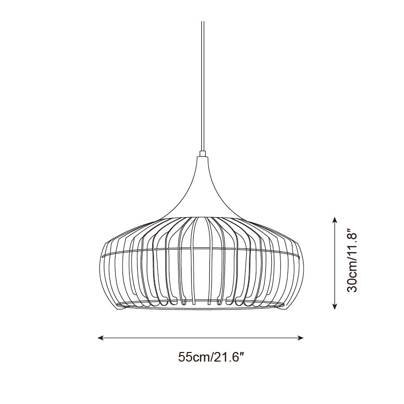 Zivora Natural Bamboo Rattan Pendant Light - Lamp Copper