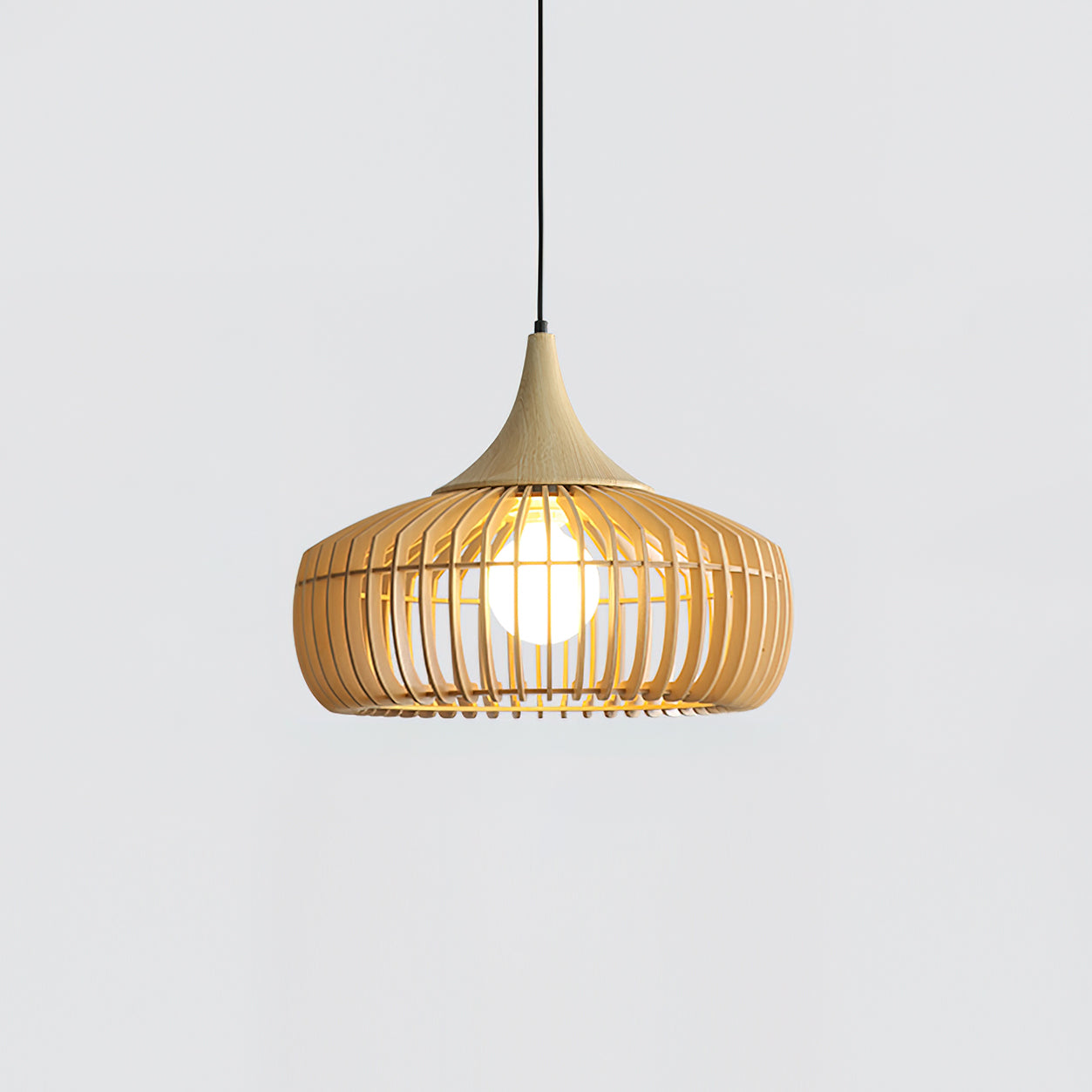 Zivora Natural Bamboo Rattan Pendant Light - Lamp Copper