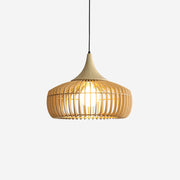 Zivora Natural Bamboo Rattan Pendant Light - Lamp Copper