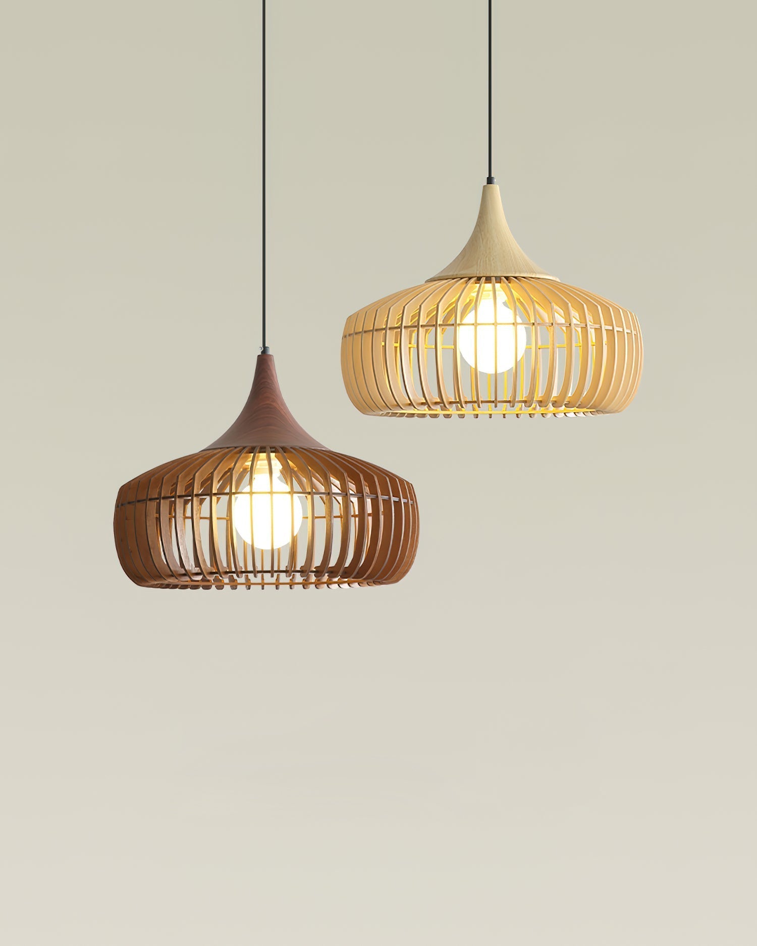 Zivora Natural Bamboo Rattan Pendant Light - Lamp Copper
