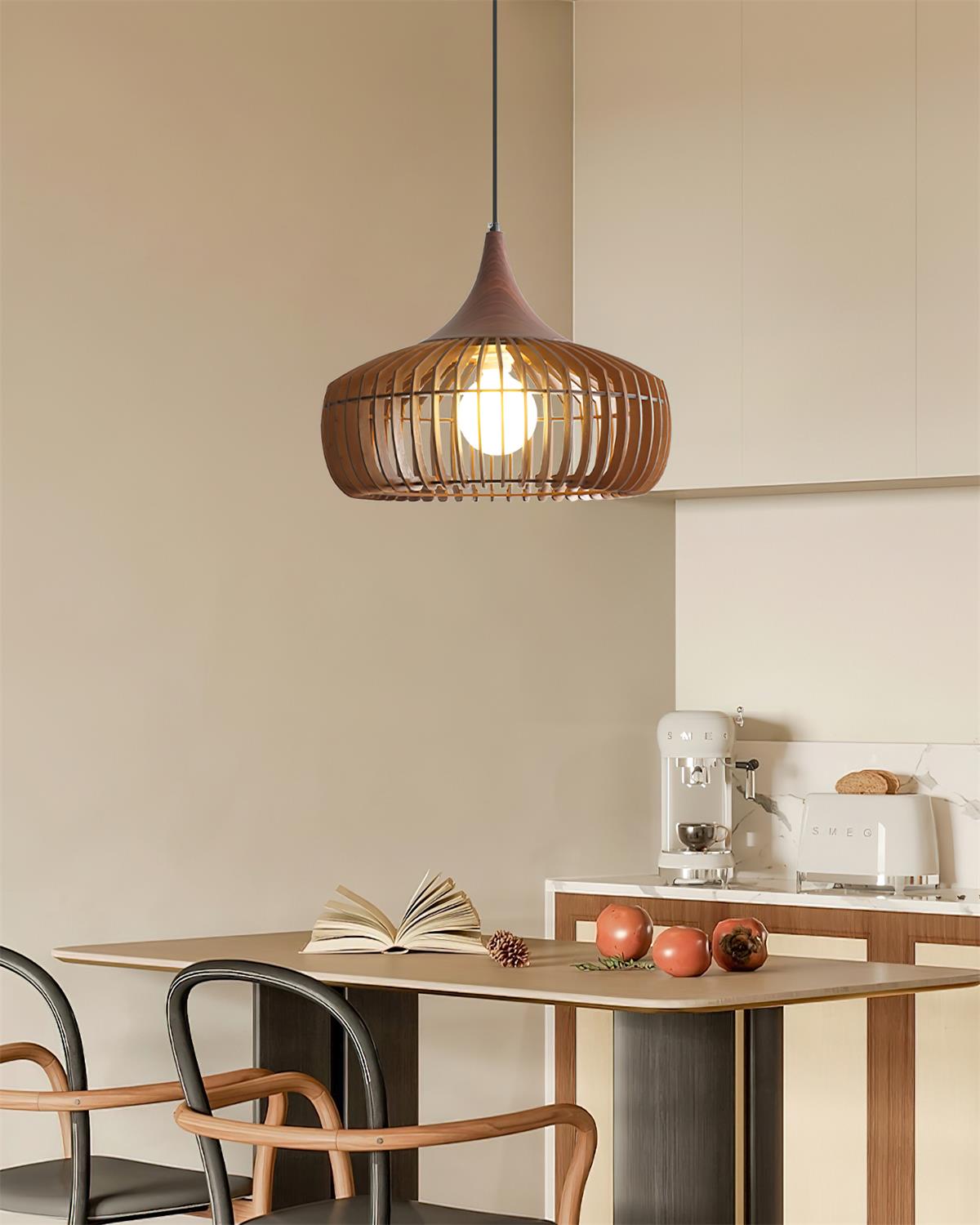 Zivora Natural Bamboo Rattan Pendant Light - Lamp Copper