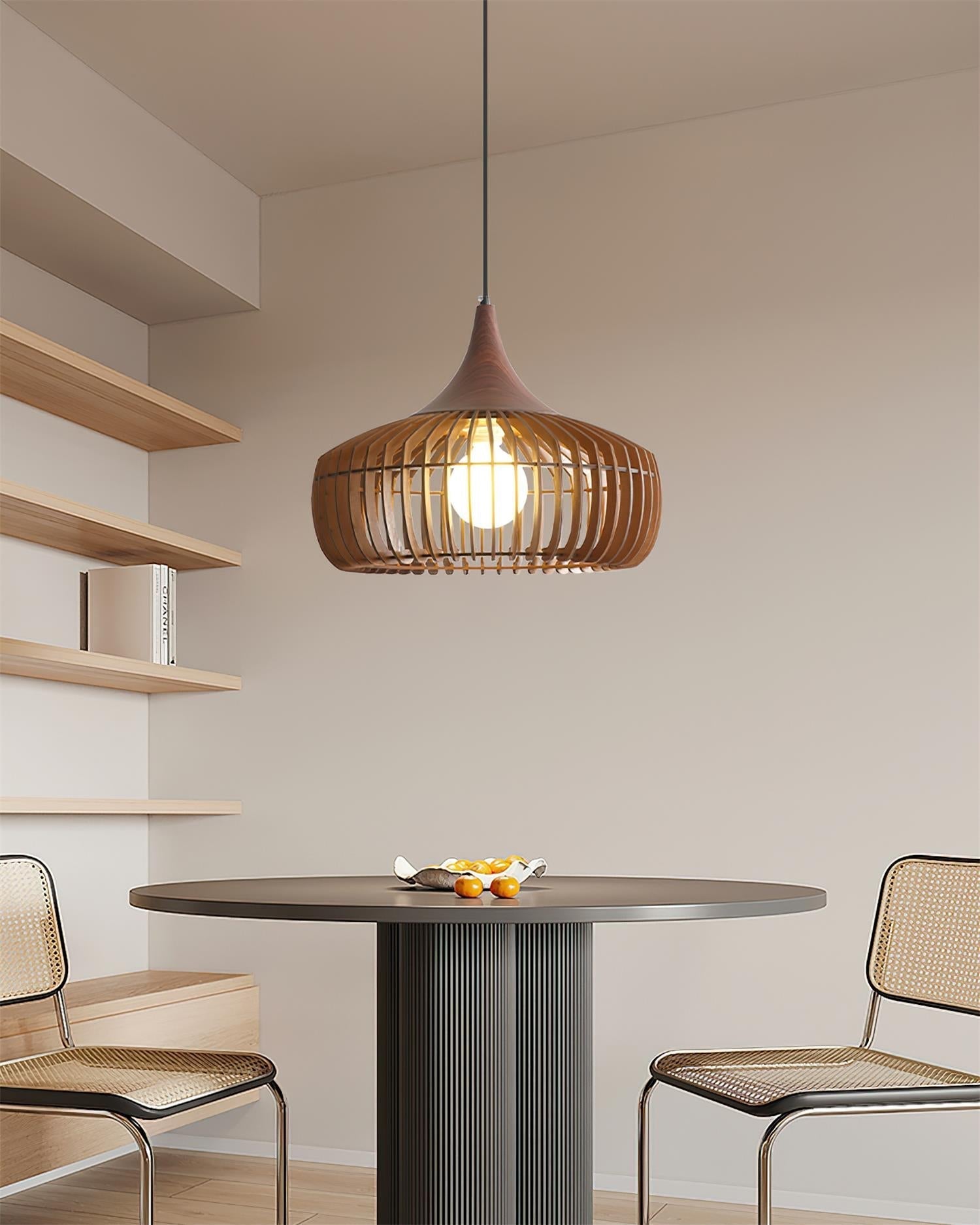 Zivora Natural Bamboo Rattan Pendant Light - Lamp Copper