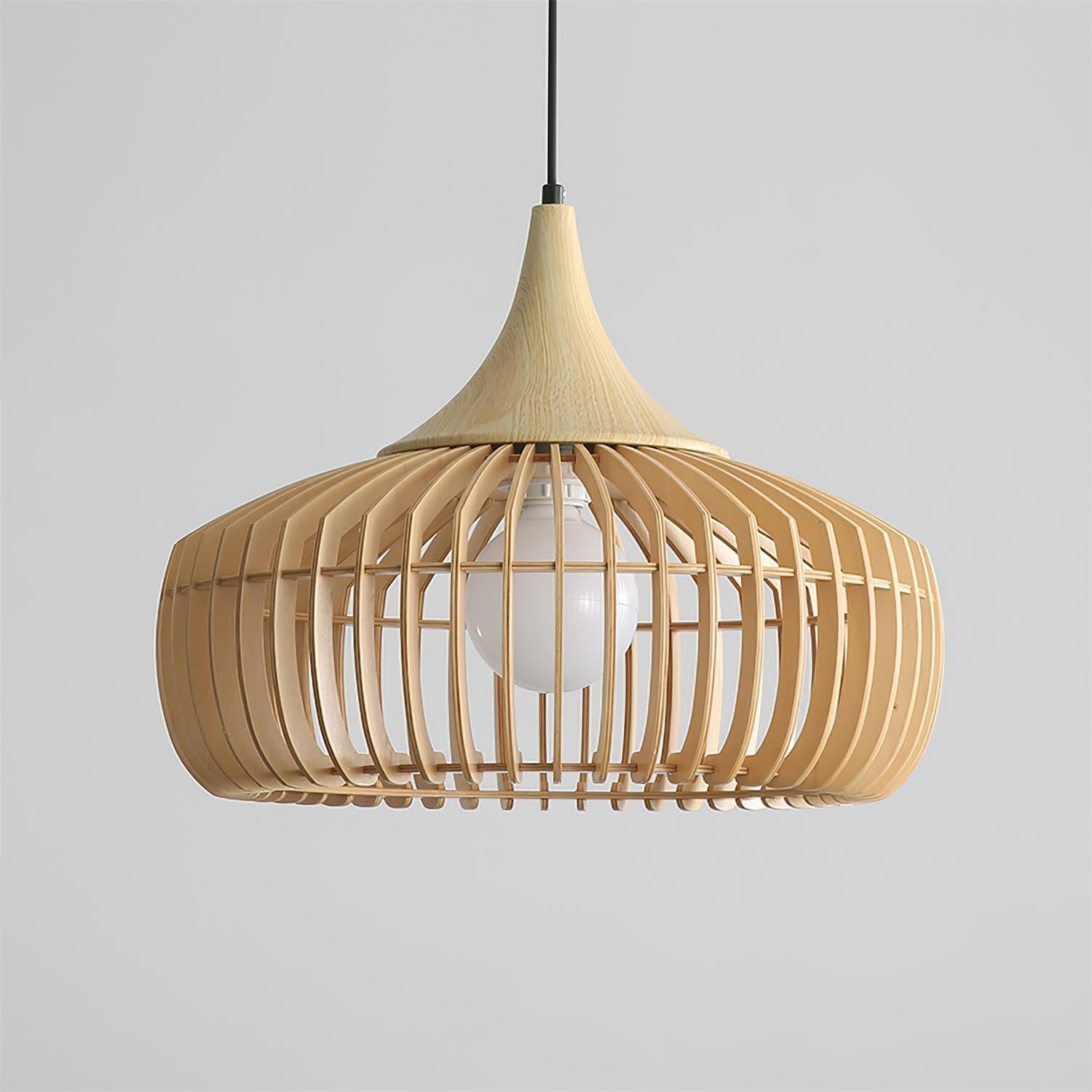 Zivora Natural Bamboo Rattan Pendant Light - Lamp Copper
