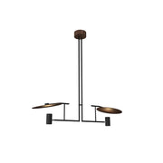 Warp Premium Elegance Linear Wooden Metal Chandelier - Lamp Copper