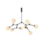 Halo Modern Minimalist Ball Black Glass Chandelier - Lamp Copper