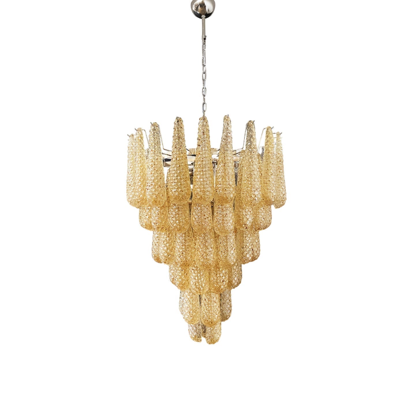 Inset Premium Drop Murano Metal Glass Chandelier - Lamp Copper