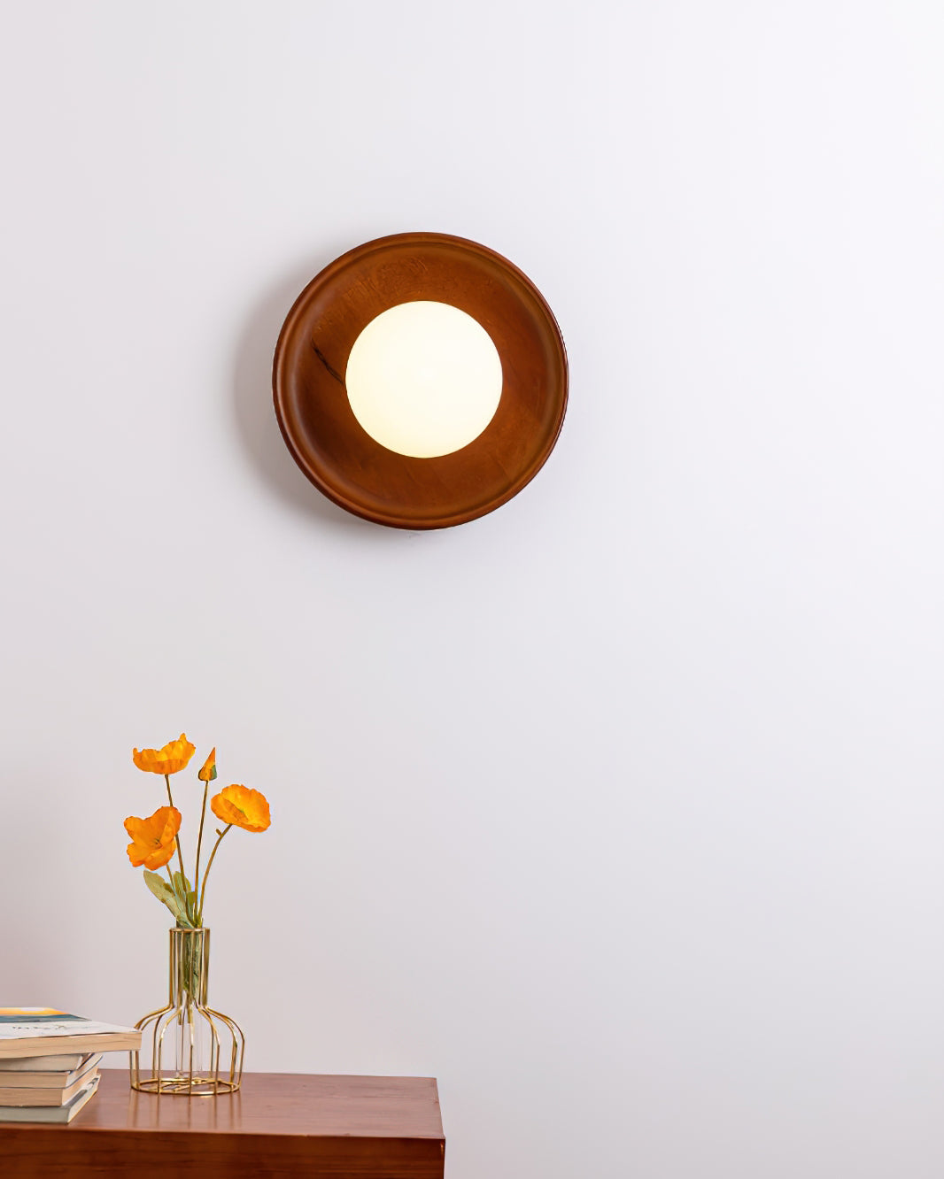 Novin Wooden Wall Lamp - Lamp Copper