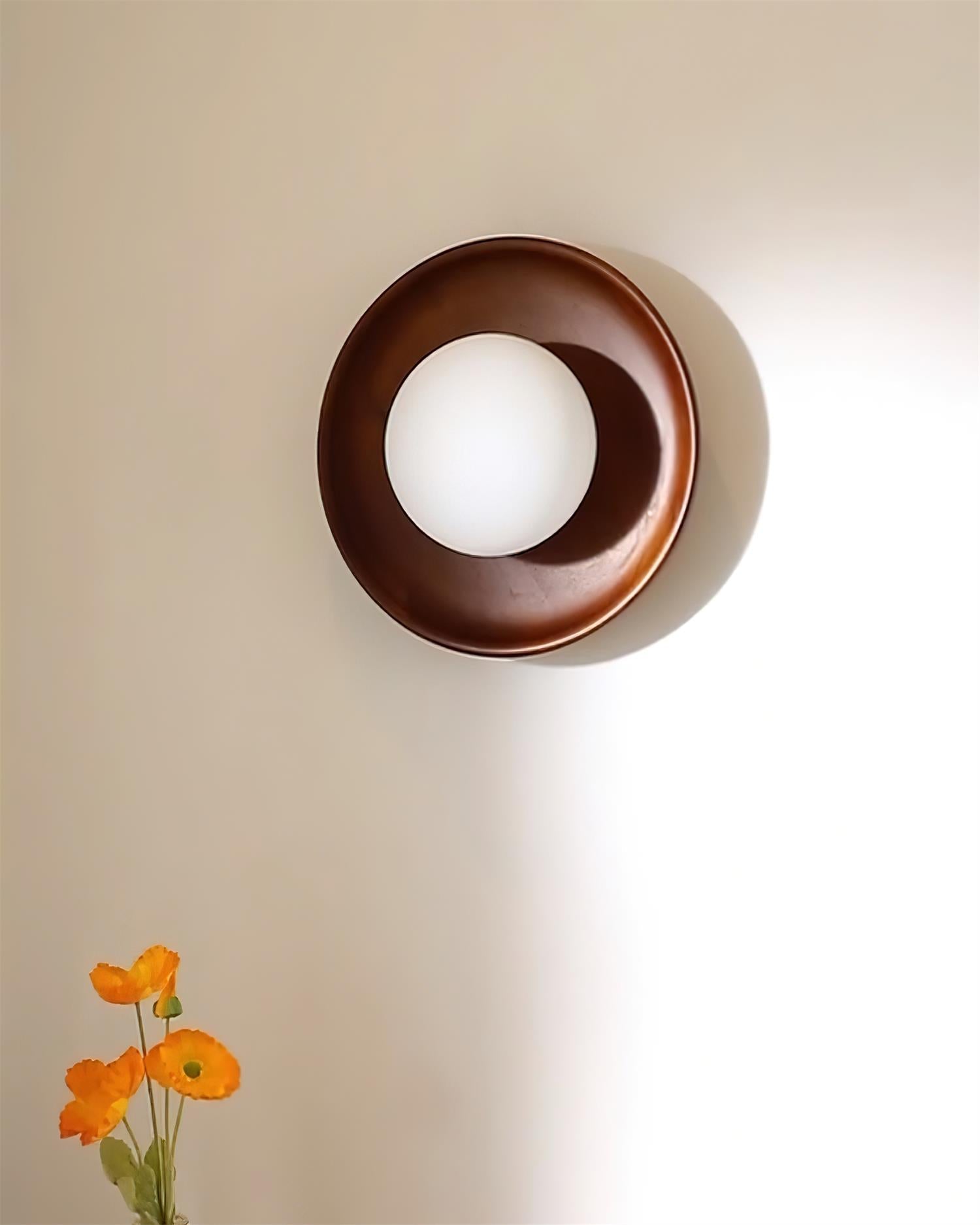Novin Wooden Wall Lamp - Lamp Copper