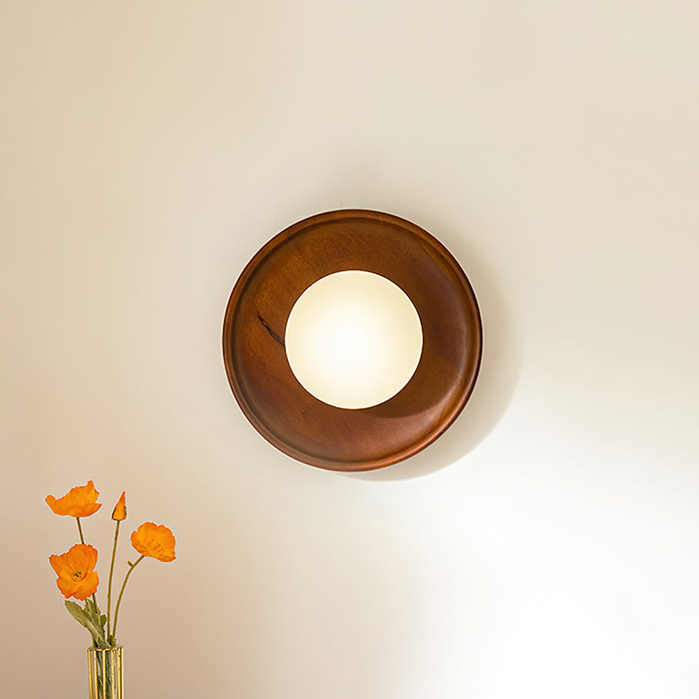 Novin Wooden Wall Lamp - Lamp Copper