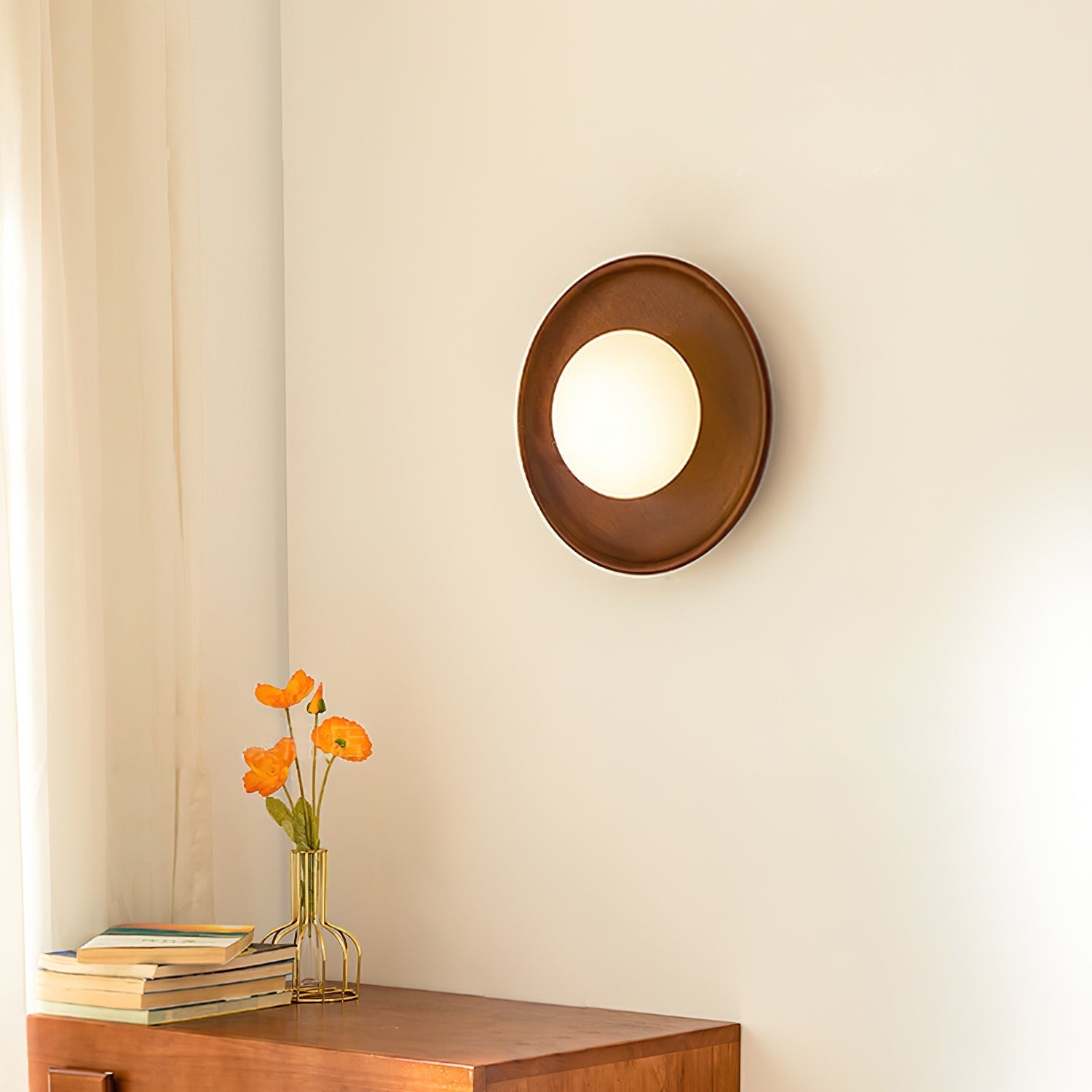 Novin Wooden Wall Lamp - Lamp Copper