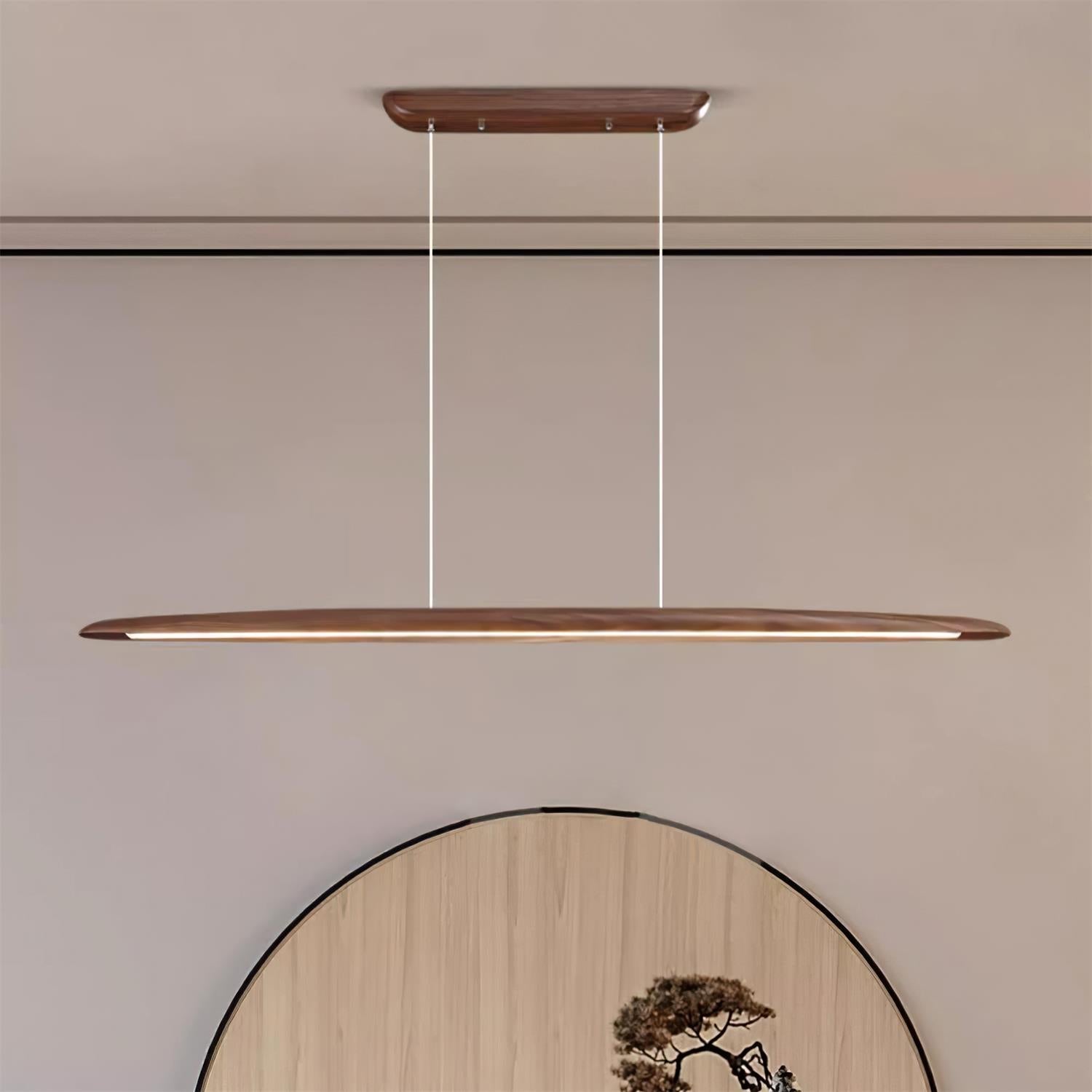 Duvane Minimalist Wooden LED Pendant Light - Lamp Copper