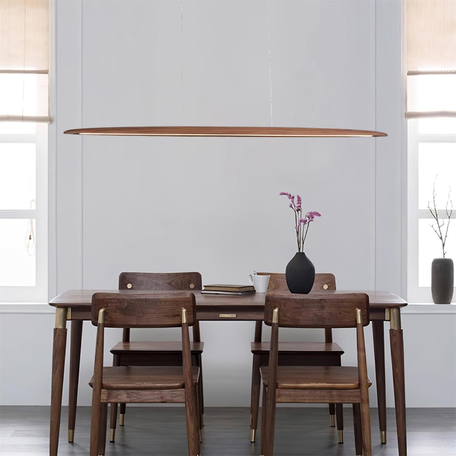 Duvane Minimalist Wooden LED Pendant Light - Lamp Copper
