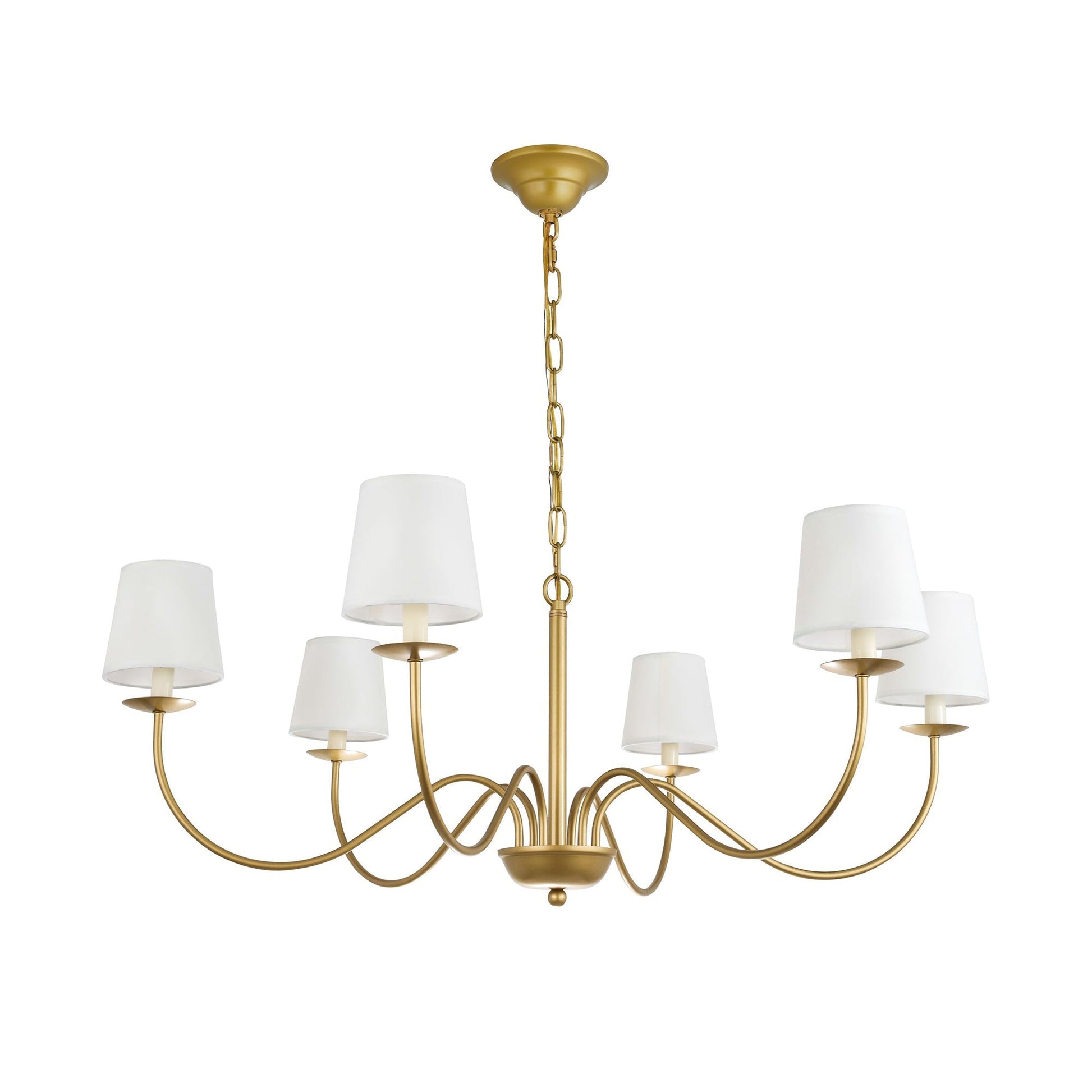 Amble Vintage Industrial Brass Fabric Chandelier - Lamp Copper