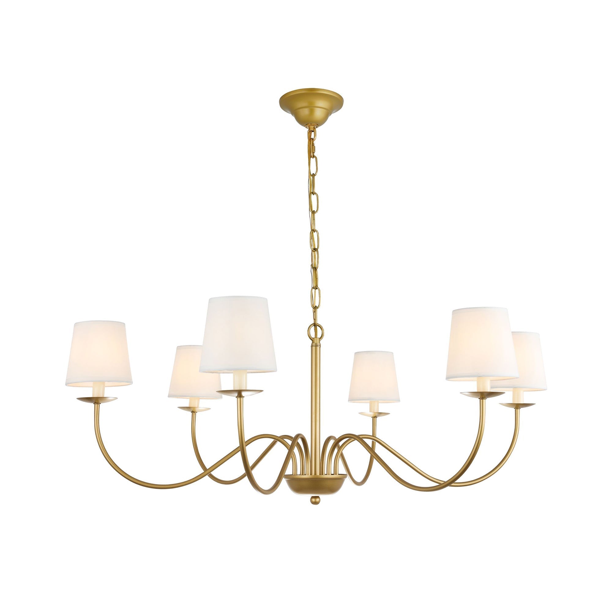 Amble Vintage Industrial Brass Fabric Chandelier - Lamp Copper
