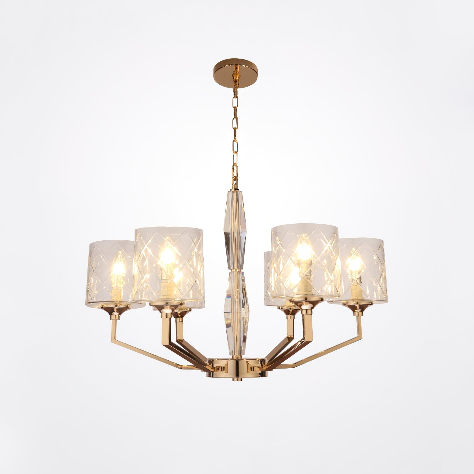 Dew Postmodern Luxury Brass Glass Chandelier - Lamp Copper