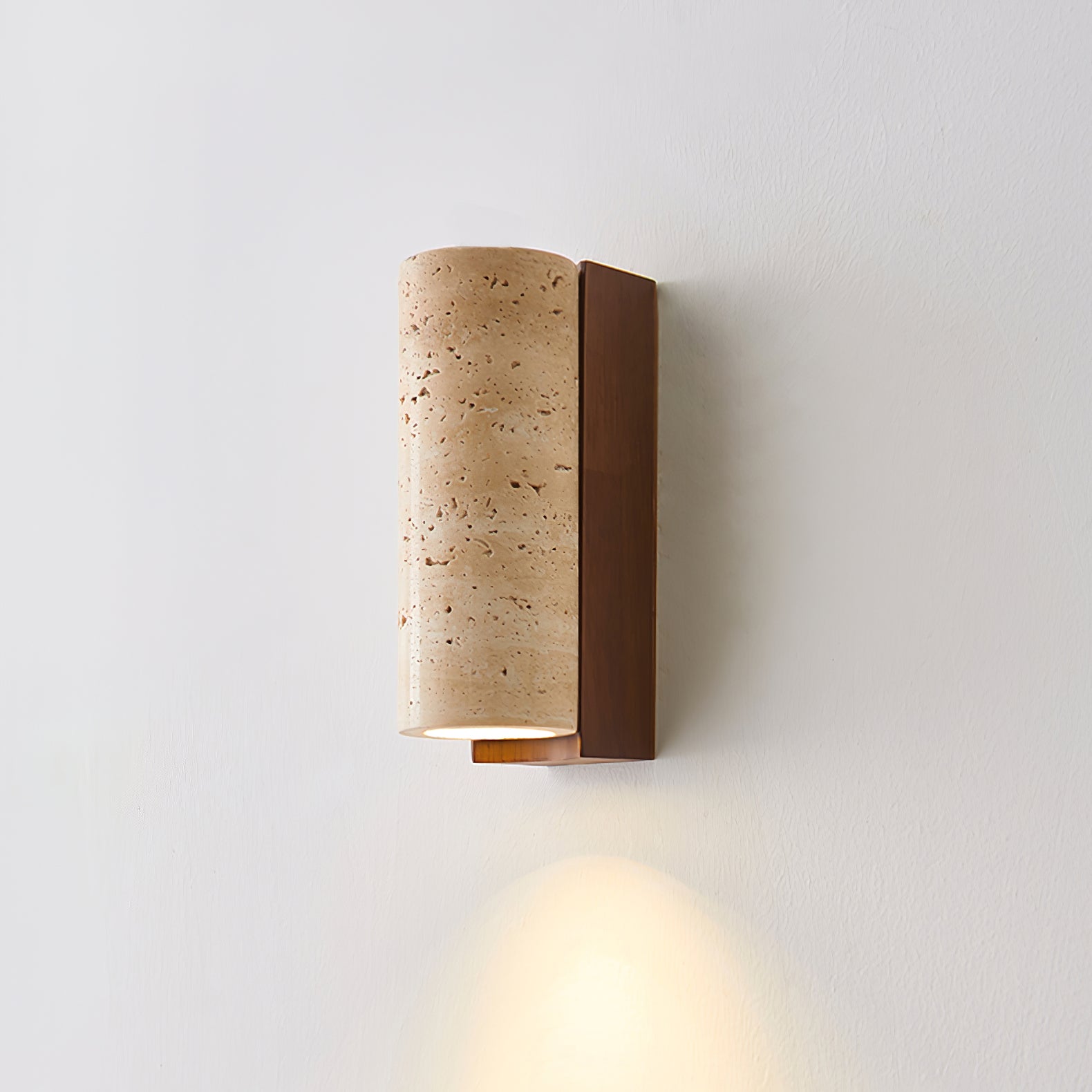 Nula Natural Travertine Wall Lamp - Lamp Copper